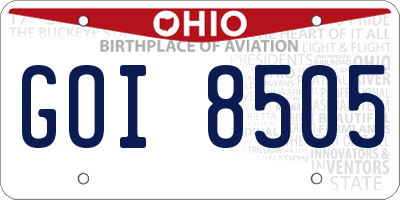 OH license plate GOI8505