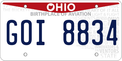 OH license plate GOI8834