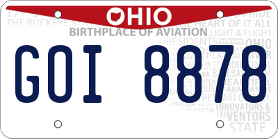 OH license plate GOI8878