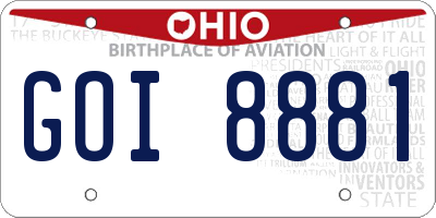 OH license plate GOI8881