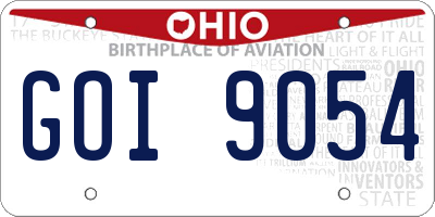 OH license plate GOI9054