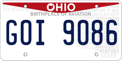 OH license plate GOI9086