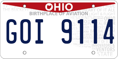 OH license plate GOI9114