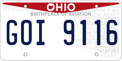 OH license plate GOI9116