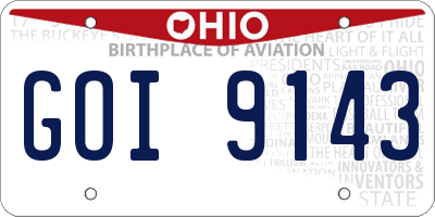OH license plate GOI9143