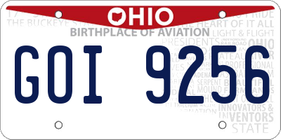 OH license plate GOI9256