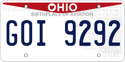 OH license plate GOI9292