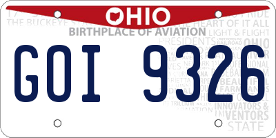 OH license plate GOI9326