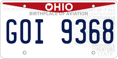 OH license plate GOI9368