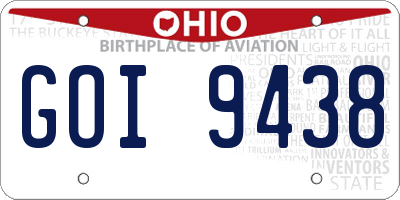 OH license plate GOI9438