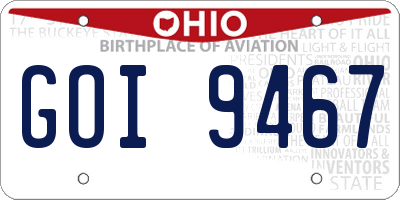 OH license plate GOI9467