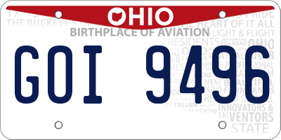 OH license plate GOI9496