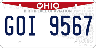 OH license plate GOI9567