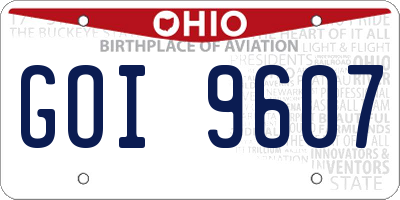 OH license plate GOI9607