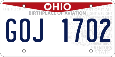 OH license plate GOJ1702