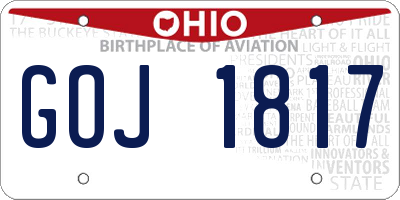 OH license plate GOJ1817
