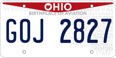 OH license plate GOJ2827
