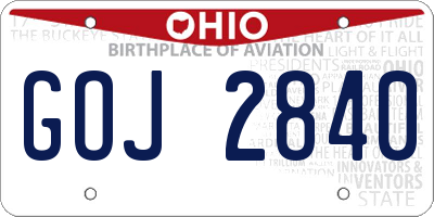 OH license plate GOJ2840