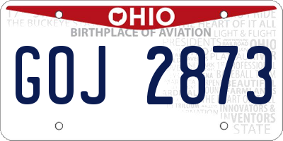 OH license plate GOJ2873