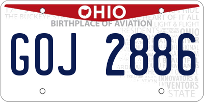 OH license plate GOJ2886