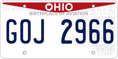 OH license plate GOJ2966