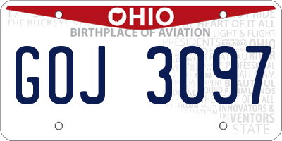 OH license plate GOJ3097