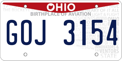 OH license plate GOJ3154