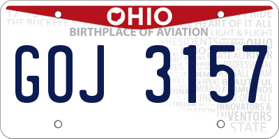 OH license plate GOJ3157