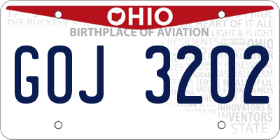 OH license plate GOJ3202