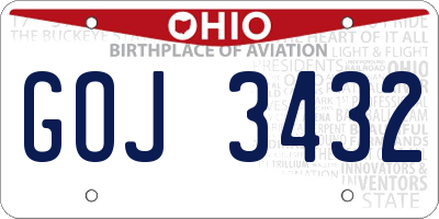 OH license plate GOJ3432