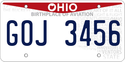 OH license plate GOJ3456