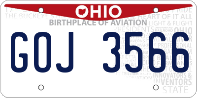OH license plate GOJ3566