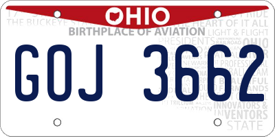 OH license plate GOJ3662