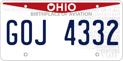 OH license plate GOJ4332