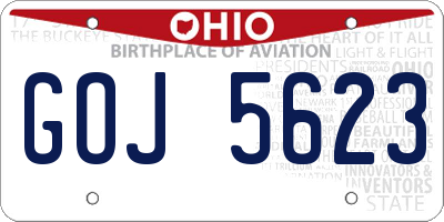OH license plate GOJ5623