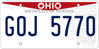 OH license plate GOJ5770