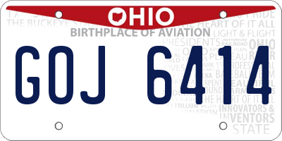 OH license plate GOJ6414