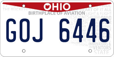 OH license plate GOJ6446