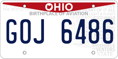 OH license plate GOJ6486