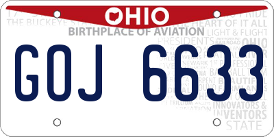 OH license plate GOJ6633