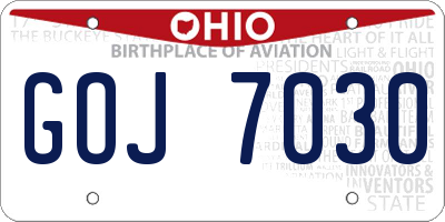 OH license plate GOJ7030