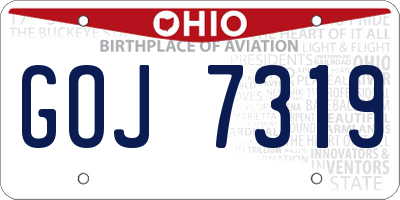 OH license plate GOJ7319