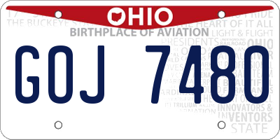 OH license plate GOJ7480