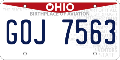 OH license plate GOJ7563