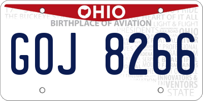 OH license plate GOJ8266