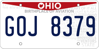 OH license plate GOJ8379