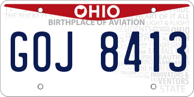 OH license plate GOJ8413