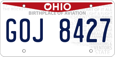 OH license plate GOJ8427