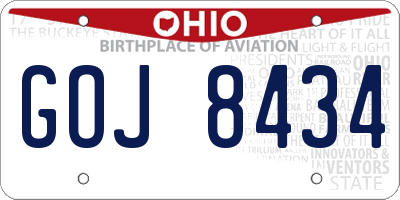 OH license plate GOJ8434
