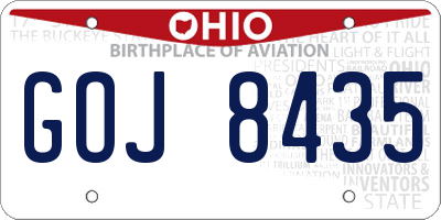 OH license plate GOJ8435